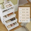 USIKEY Tall White Dresser for Bedroom, 4 Drawer Dresser with Mirror, Modern Chest of Drawers, Wood Closet Clothes Storage Organizer for Bedroom, White - 3 of 4