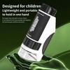 Naysaye Science Kits Childrens Mini Microscope 50X-300X HD Lens Portable Adjustable Focal Length for Outdoor Exploration, White and Black, - 4 of 4