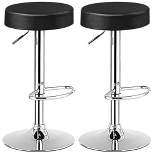 Costway Set of 2 Round Bar Stool Adjustable Swivel Pub Chair w/ Footrest White\Red\Black