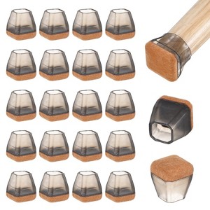 Unique Bargains Silicone Cups Felt Furniture Pads for Hardwood Floors 24 Pcs - 1 of 4