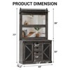 Hall Tree, 77 Inch Entryway Furniture with Shoe Storage Cubbies and Coat Rack, Mudroom Storage Cabinet with 3 Drawers and 2 Mirrors, 7 Coat Hooks - 2 of 4