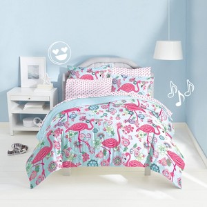 Twin Flamingo Mini Bed in a Bag - Dream Factory - 1 of 4