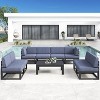 LayinSun 9-Piece Large Outdoor Modular L-Shaped Sectional Set with Coffee Table - 2 of 4