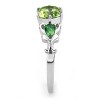 Slickblue Three-Stone Peridot Ring, Stainless Steel Women’s Engagement Ring, Round Green Gem Accents, Sizes 5-10 - 3 of 4