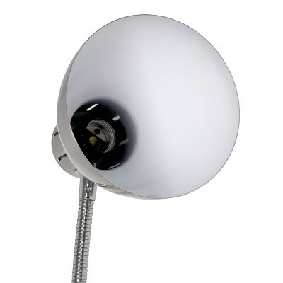 Adjustable Polished Nickel Task Lamp with Bell Shade