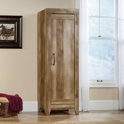 Craftsman Oak Tall Freestanding Storage Cabinet with Adjustable Shelves