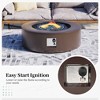 42 inch Outdoor Round Fire Pit Table Propane for Outside Patio with Tank Cover, Grey - 4 of 4