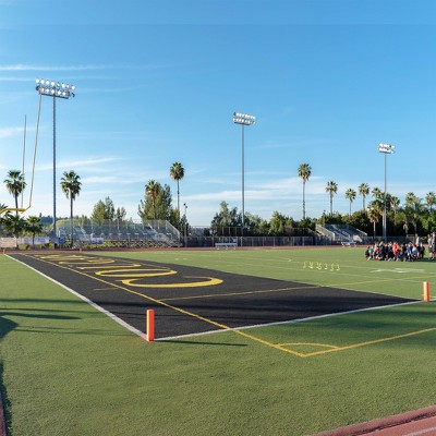 GoSports Football End Zone Pylons - Set of 4, Regulation 18 Inch x 4 Inch Sand Weighted Anchorless Football Field Markers