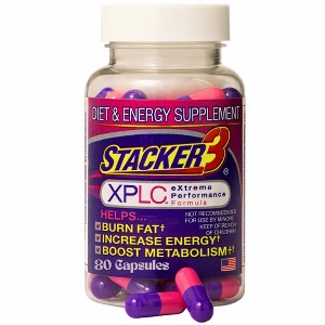 Stacker 3 XPLC Extreme Performance Fat Burner Capsules, 80 Ct Bottle – Ephedra-Free Energy & Metabolism Support - 1 of 4