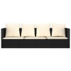vidaXL Outdoor Sun Lounger with Cushions Black Polyrattan - 3 of 4