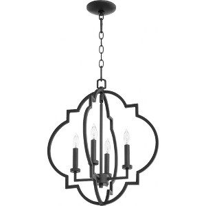 Quorum Lighting Dublin 4-Light Pendant, Noir Finish, 18 Width, 21 Height - 1 of 1