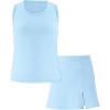 Girls Tennis Golf Outfit Sets Sleeveless Tank Top Side Slit Skorts with Pockets - 3 of 3