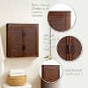Hatteras Modern Boho 2-Door Wall Cabinet with Solid Wood & Natural Rattan Accents-Teamson Home - 4 of 4