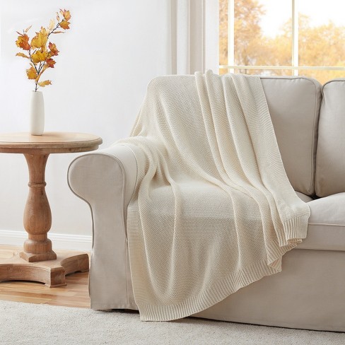 Cream discount sofa throw