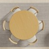 PexFix 52" Wood Round Dining Table Kitchen Table for 4-6 with Arc-Shaped Edge Top & Textured Pedestal for Living/Dining Room Coffee Office Natural - 3 of 4
