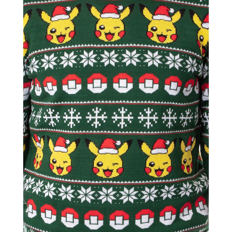 Pokemon Men's Santa Pikachu Holiday Fair Isle Ugly Christmas Sweater, 2 of 5