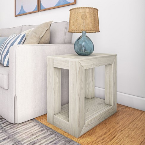 Plank+Beam Modern Rectangular Side Table with Shelf, 25", Solid Wood Narrow End Table for Living Room with Storage - image 1 of 4