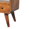 23.62" Solid Wood TV Stand Mini Curved Media Unit with Chestnut Finish, Nordic Style Legs and Drawer for Living Room and Bedroom - 3 of 4