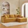 Aukfa 5-Seat L-Shaped Corduroy Sectional Sofa with 5 Pillows, No-Assembly Cloud Couch, High-Density Sponge, Perfect for Apartments - 3 of 4