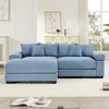 Oversized 92" Corduroy Cloud Modular L-Shaped Sectional Sofa with Thick Cushion and Movable Ottoman - 3 of 4