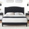 Full/Queen Upholstered Platform Bed w/Adjustable Tufted Headboard & Rivet Trim - 3 of 4
