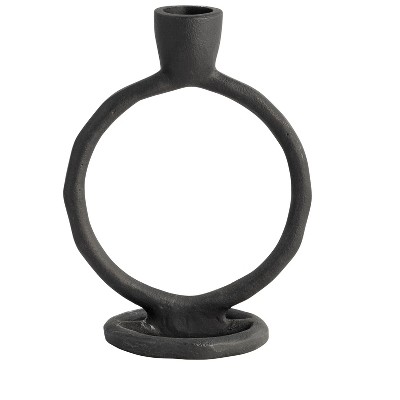 Sagebrook Home Round Ring Taper Candle Holder - Contemporary Circular Abstract Metal Candle Display for Home
