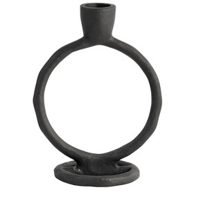 Sagebrook Home Round Ring Taper Candle Holder - Contemporary Circular Abstract Metal Candle Display for Home - 1 of 4