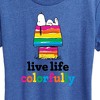 Women's - Peanuts - Live Life Colorfully Short Sleeve Graphic T-Shirt - 2 of 4