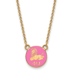 Black Bow Jewelry 14k Yellow Gold Plated Sterling Silver Phi Mu Greek Life Necklace 18 Inch - 1 of 4