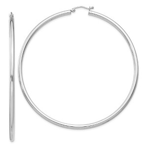 Black Bow Jewelry 2.5mm Sterling Silver, X-Large Round Hoop Earrings, 70mm (2 3/4 In) - 1 of 4