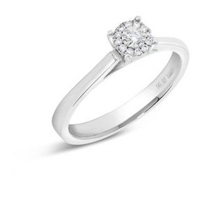 H.J. Namdar 0.07 ct tw Miracle Set Diamond Halo Ring 14K Gold Natural Diamonds - 1 of 4