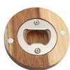 Unique Bargains Bottle Opener Magnetic Acacia-Wood Round Magnet Wood Brown 2.56"x0.51" 1 Pcs - 4 of 4