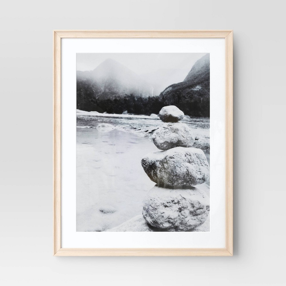 Photos - Photo Frame / Album 22" x 28" Matted to 18" x 24" Wedge Poster Frame Natural - Threshold™