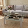 KWPZQEB 2-Tier Modern Coffee Table with Storage Shelf, Rectangle Metal Side Table End Table for Small Apartment, Living Room - 3 of 4