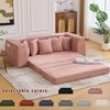 82.25" Corduroy Convertible 3-Seater Sofa Bed with 5 Pillows, Side Pockets, Cup Holders, and Wide Armrests - 2 of 4