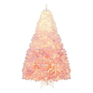 Resenkos 6-Ft Artificial Christmas Tree with Warm White LEDs and 8 Modes - White/ - 1 of 4