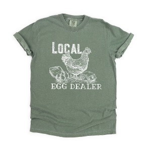 Simply Sage Market Women's Local Egg Dealer Short Sleeve Garment Dyed Tee - 1 of 4