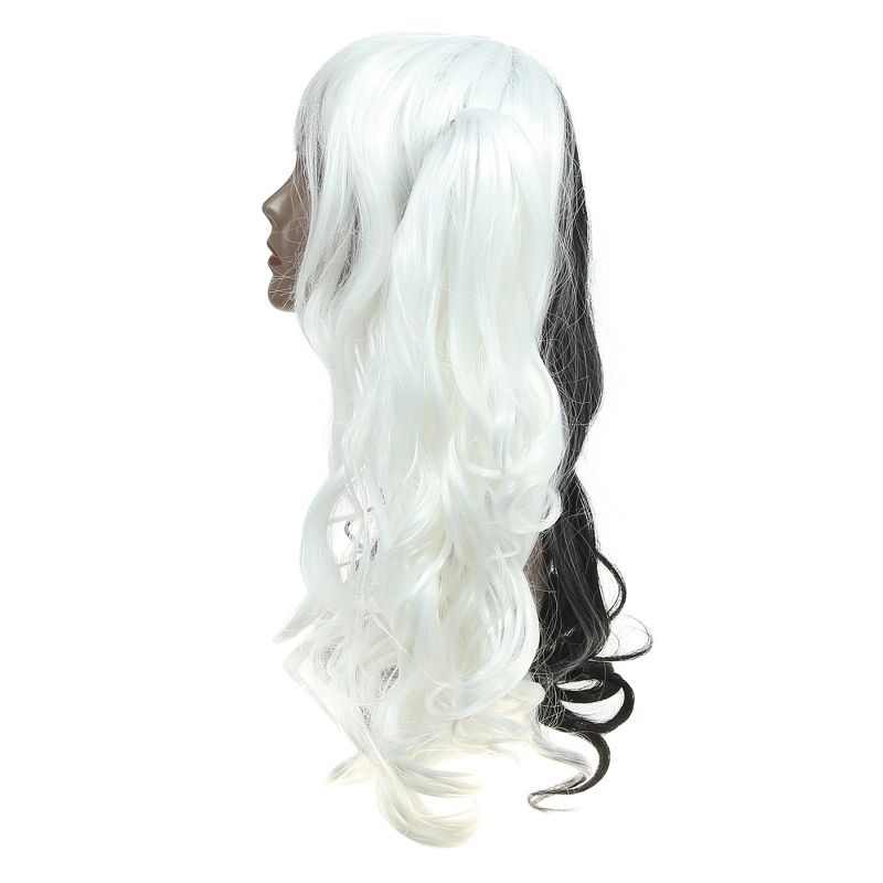 Unique Bargains Curly Wig Human Hair Wigs for Women with Wig Cap Long Hair Synthetic Fibre, 3 of 7