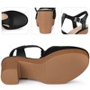 BLISSFUL STEP Women's Closed Toe Platform T-Strap Clog Chunky Heels Ankle Mules - 4 of 4