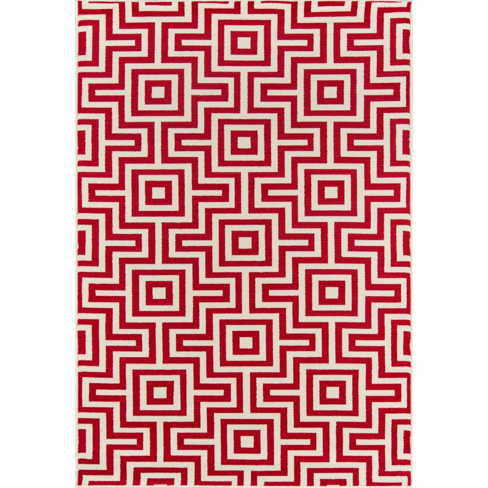 6'7inx9'6in Solid Area Rug Red - Momeni