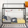 Twin Size House Platform Bed with Roof and Chimney Design - 2 of 4