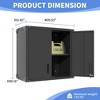 Munora - 2-Door Metal Wall Cabinet with Adjustable Shelves - Lockable Tool Storage for Garage/Utility Room - Black - 3 of 4
