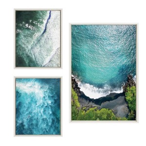 Kate and Laurel Sylvie Maui Black Sands Beach Framed Canvas Set by Rachel Bolgov - 1 of 4