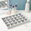 Juvale Velvet Jewelry Tray, Stackable 24 Grid Organizer for Earrings, Rings (Gray, 14x10 in) - 2 of 4