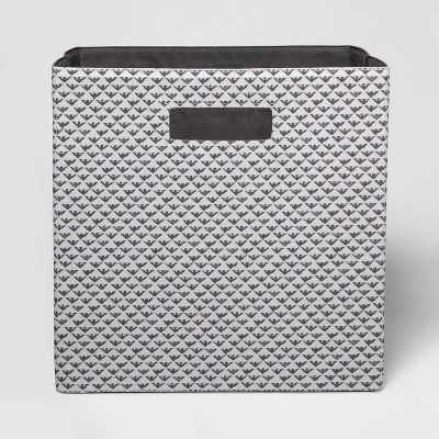 13" Fabric Cube Storage Bin Fiaro Gray & White - Threshold™