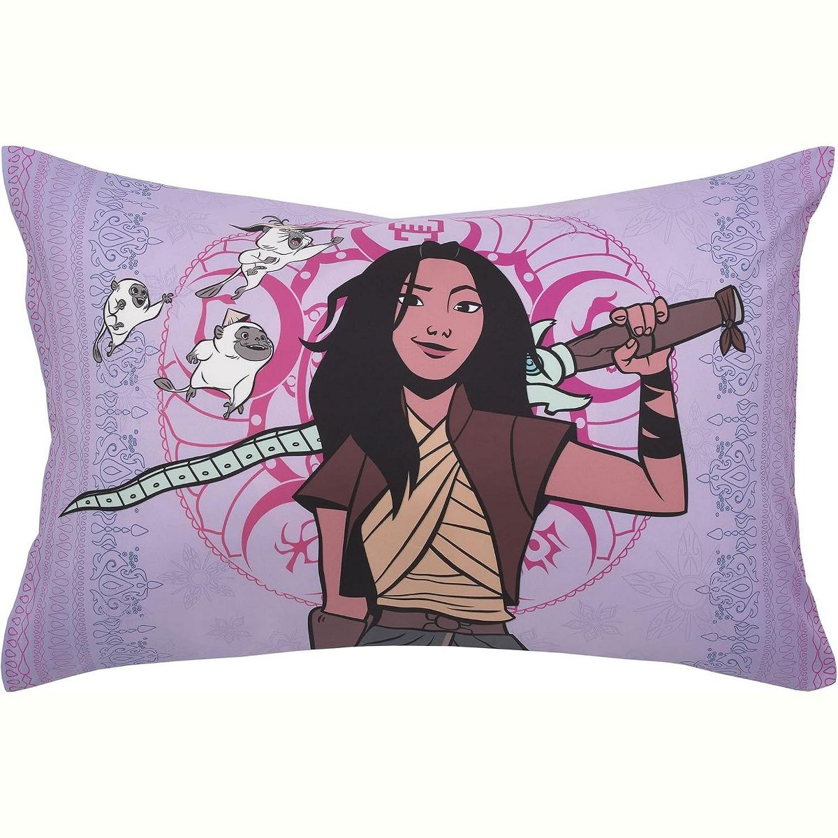 Disney Raya and the Last Dragon 4-Piece Toddler Bedding Set, Comforter, Fitted Sheet, Flat Sheet & Pillowcase, Purple - thumbnail 6