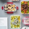 Racxily 5 Pack Stackable Food Storage Containers Airtight & Leakproof Set Snap Lock Lids - 2 of 4