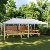 vidaXL White Party Tent - Weather-Resistant Outdoor Canopy with Heavy-Duty Iron Frame, Ideal for Parties and Get-Together, Easy Assembly, 19.7'x13.1' - 2 of 4