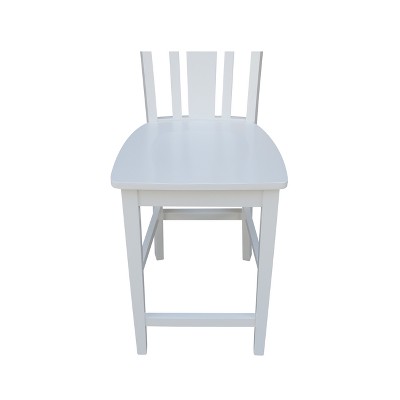 Elegant San Remo 24" White Solid Wood Counter Stool