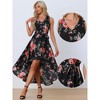 INSPIRE CHIC Women's Casual V Neck Floral Print Belt Sleeveless Maxi Dress - 2 of 4